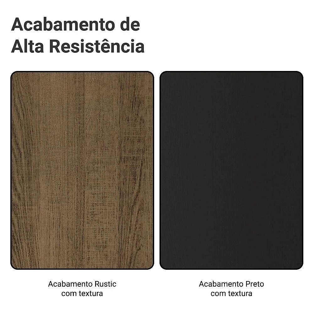 Armário De Cozinha Completa 225cm Rustic/preto Emilly Madesa 01xa Rustic/preto