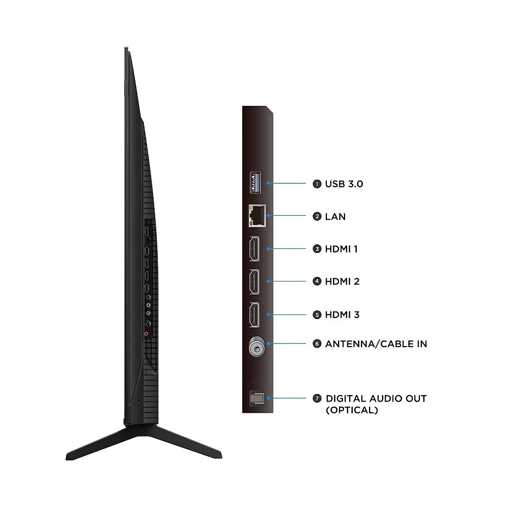 Smart tv 55” 4k qled tcl 55p7l google tv até 120hz dolby vision atmos