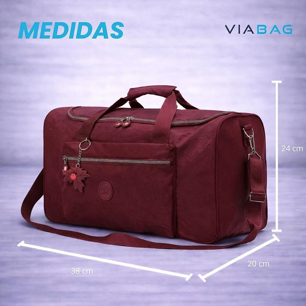 Sacola Viagem Bolsa Academia Fitness Feminina Pequena Mala De Mão Em Crinckle - Madrid Bordo