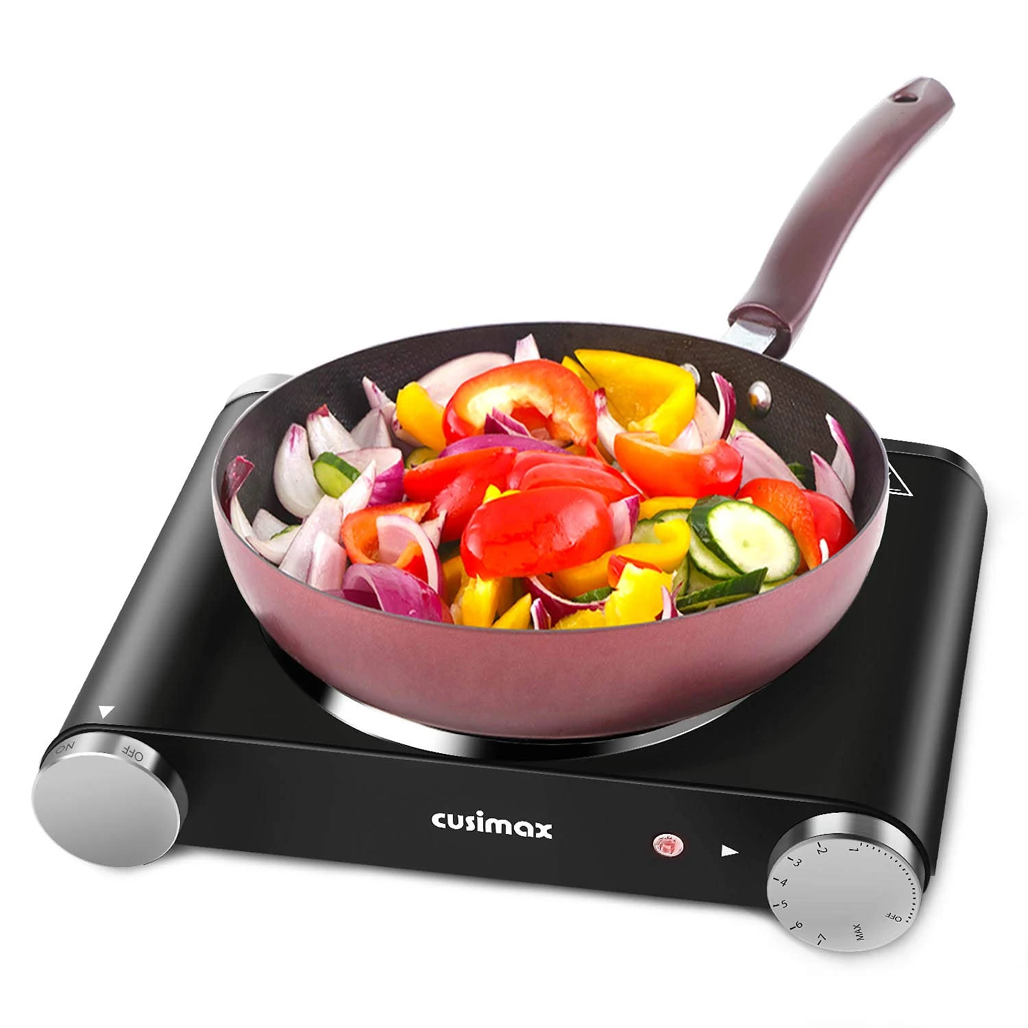 Cooktop Fogão Elétrico Queimador Portátil 1500W Controle de Temp Ajustável Fácil limpar