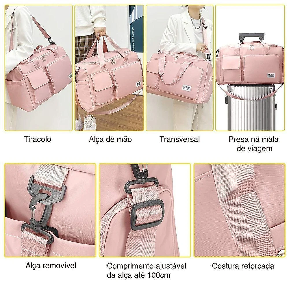 Bolsa Mala Com Porta Tênis Lorben Impermeável Unissex Alça Regulável Academia Viagem Gt6249