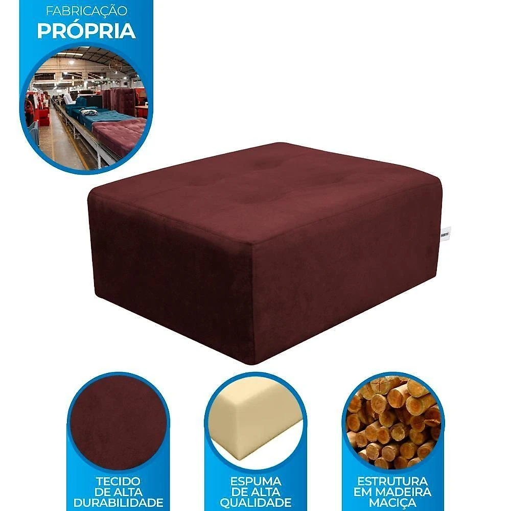 Cama Box Para Cachorro E Pet Quadrado Vinho Marinho