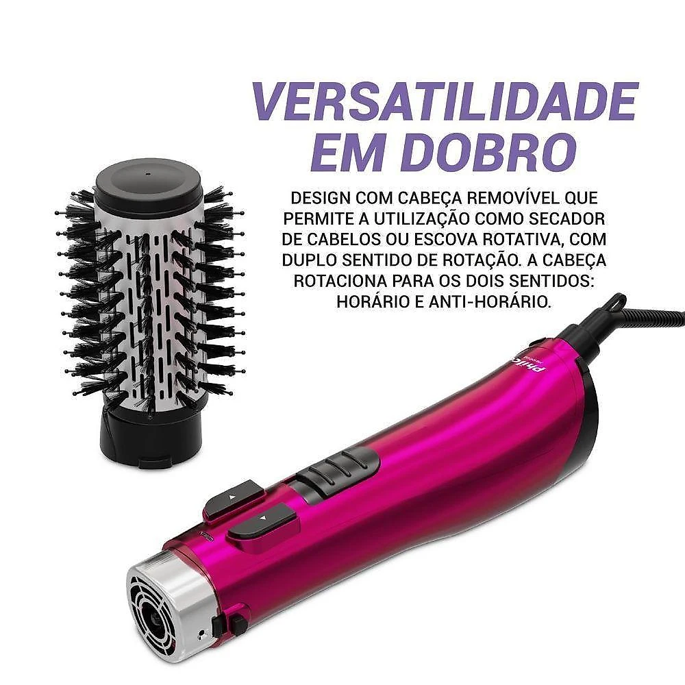 Escova rotativa pere01 1300w tecnologia Íon tourmaline philco bivolt
