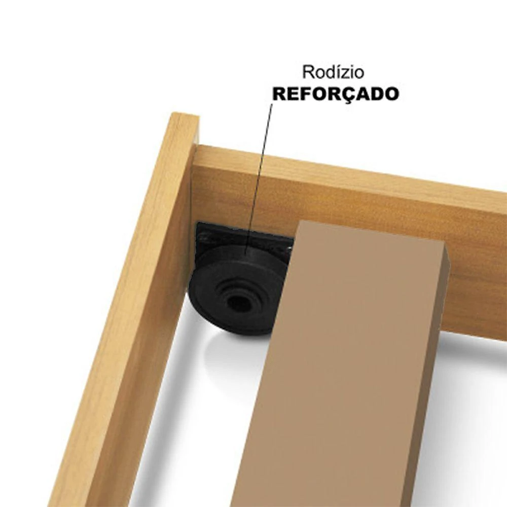 Cama Solteiro Bibox Bicama Gabrieli Com 2 Colchões Inclusos - Imbuia