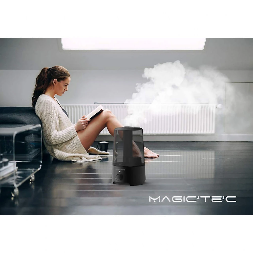 Magictec Umidificador Ultrassônico Portátil 25L com A romaterapia e 7 Luzes LED até 24H 110V Preto