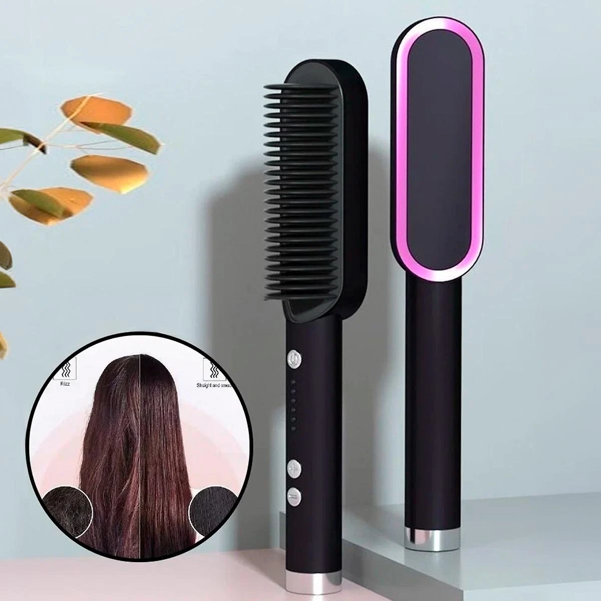 Miniatura Escova 3 Em 1 Chapinha Pente Modela Cabelo 110/220V Bivolt