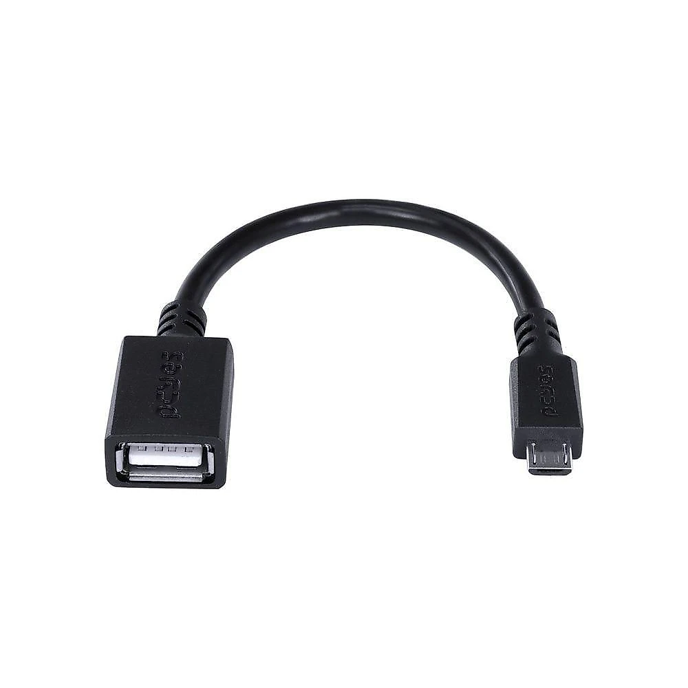 Adaptador OTG Micro USB para USB 2.0 15cm 480 Mbps Cobre Preto Pcyes