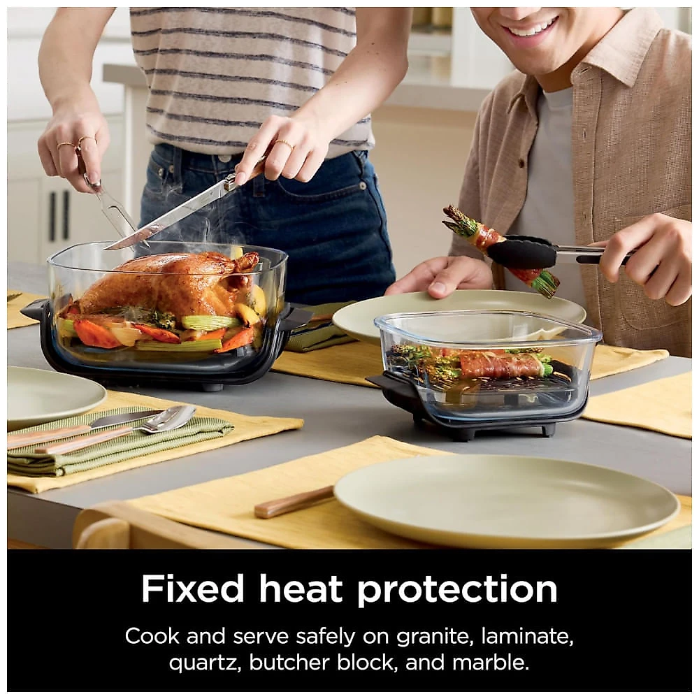Ninja Crispi Air Fryer Fritadeira - Forno de Vidro Portátil, Compacto e Poderoso, 3,78 litros, 6 Copos, Contêineres de Vidro CleanCrisp