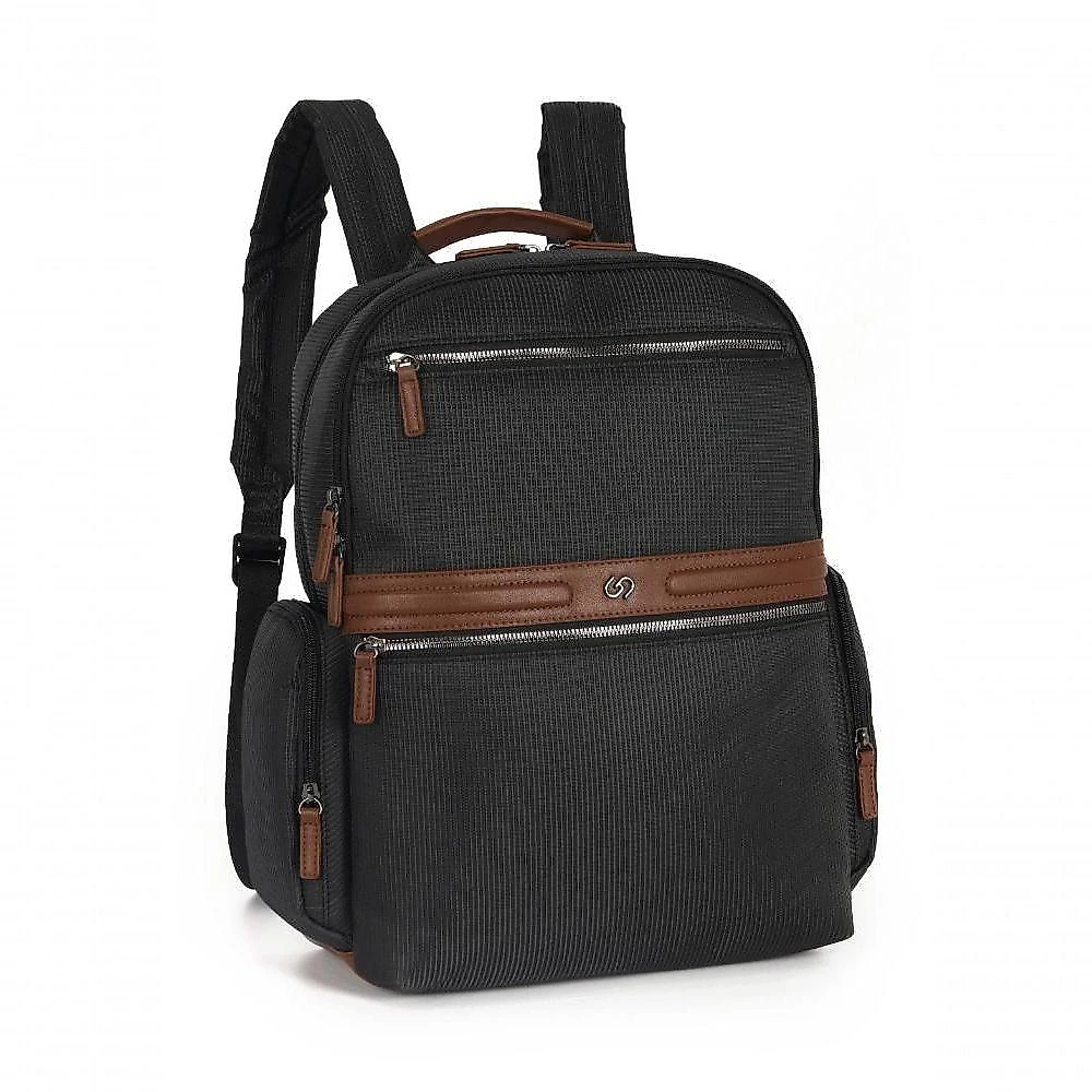 Mochila Feminina Luxcel Gash Náilon com Detalhes em PU Preto 14L Feminino