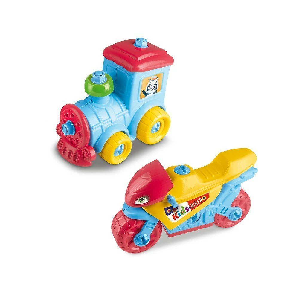Kit de Brinquedos Moto e Trem Multicolorido Infantil Lua de Cristal