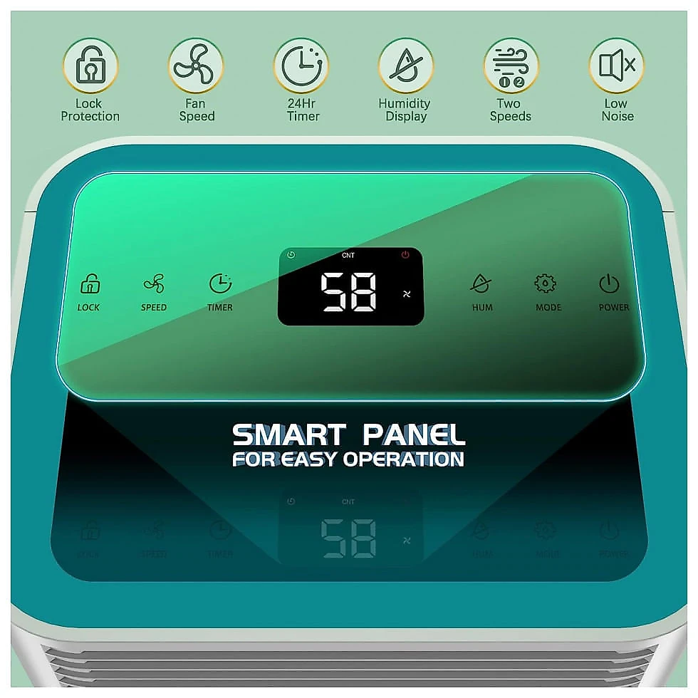 Desumidificador para Grandes Ambientes 22L até 140 m2 com Controle Inteligente, 110V, HUMILABS, Branco