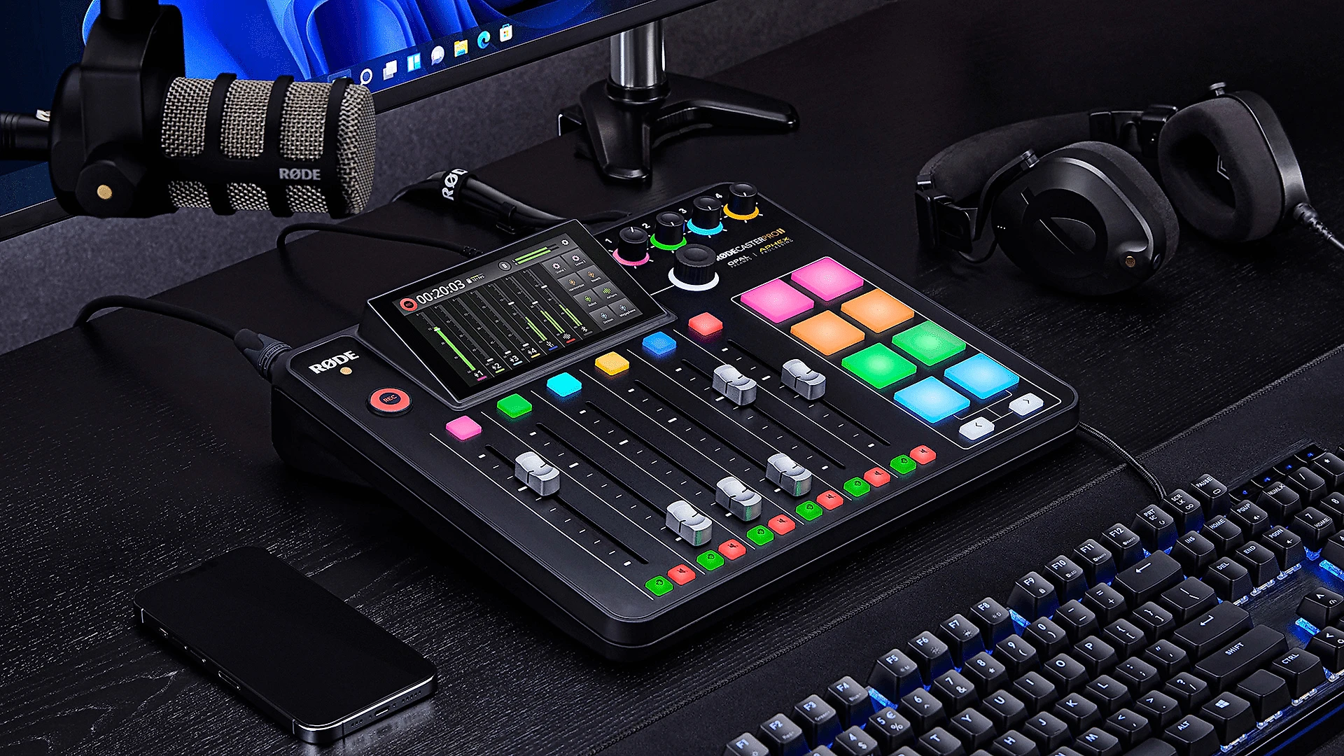 Estúdio de Produção Rode RODECaster Pro II Áudio Integrado Podcasting