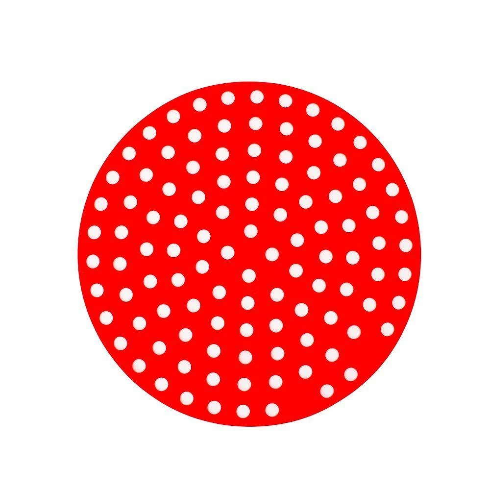 Forma Para Airfryer De Silicone Tapete Reutilizavel Antiaderente Vermelho
