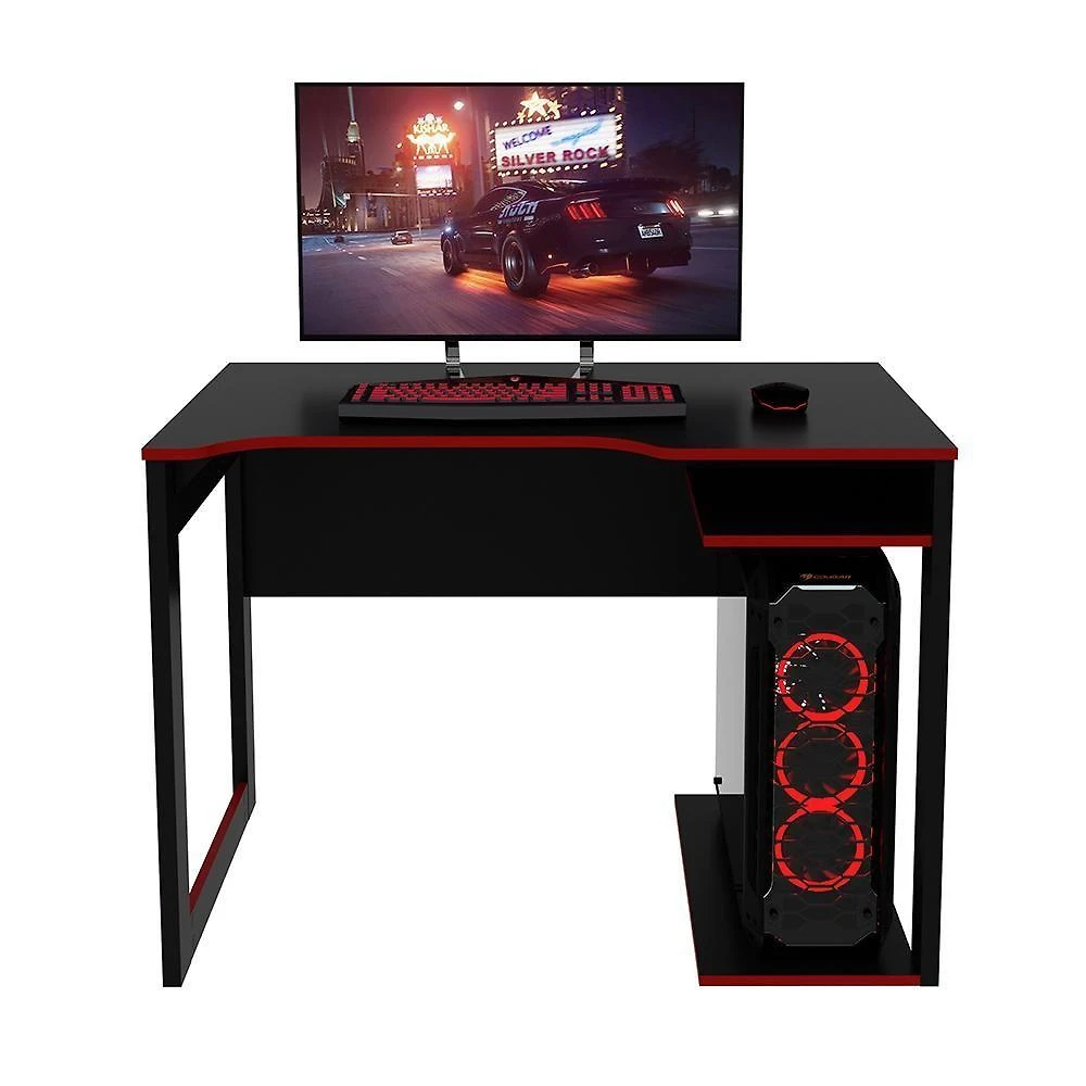 Mesa para Escritório Gamer ME4161 Home Office MDP 105cm Preto-vermelho Gran Belo