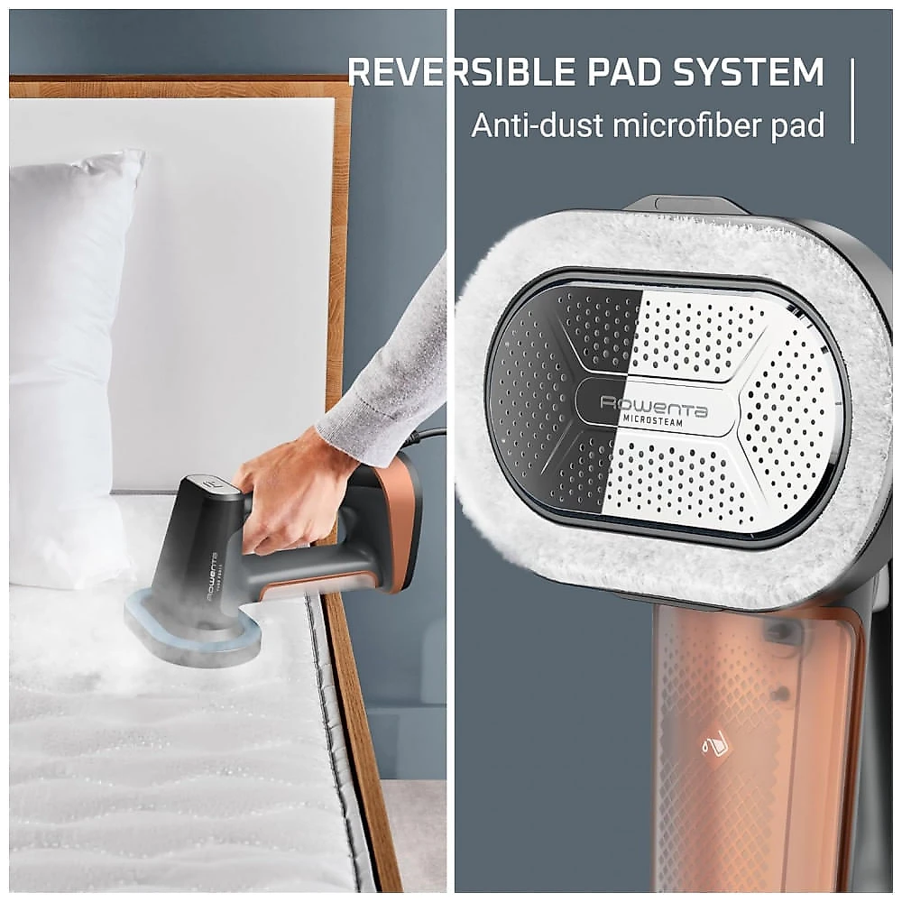 Rowenta Ferro a Vapor 3 em 1 para Roupas, Steamer Portátil, Removedor de Lint, Tanque 200ml, 1875 Watts, Desligamento Automático, Preto Cobre