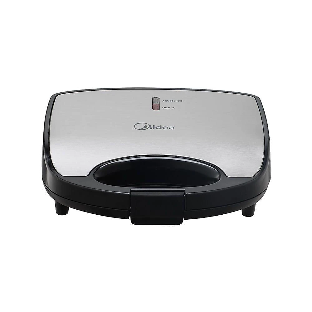 Sanduicheira Midea SWMX2 com Revestimento Blackstone 750W Preto e Inox 220V