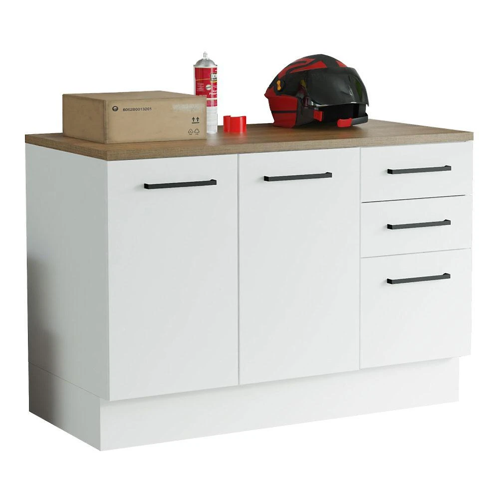 Balcão multiuso 120cm 2 portas 3 gavetas agata madesa b