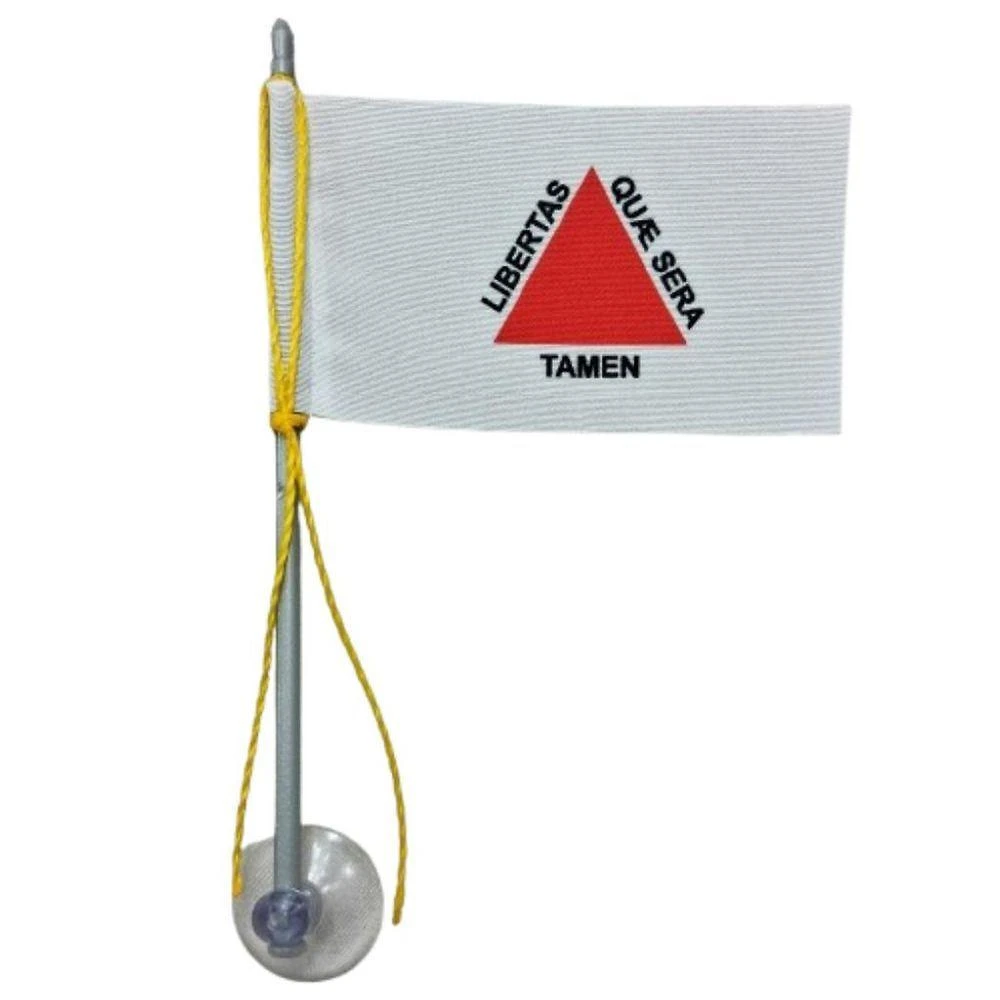 Mini Bandeira com Ventosa Minas Gerais Poliéster Leve Branca para Vidro SP Bandeiras