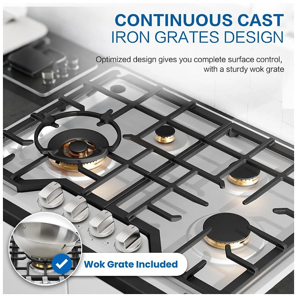 Cooktop a gás 4 queimadores Robam inox queimadores em latão tripla chama superfície em aço inox 30cm 110V