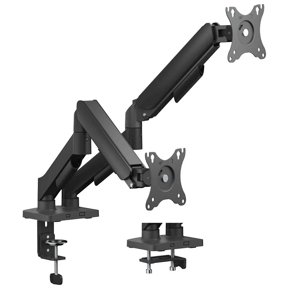 Suporte Articulado para 2 Monitores 17 a 32 Sm-012GD com Mola e Organizador de Cabos Preto Pcyes