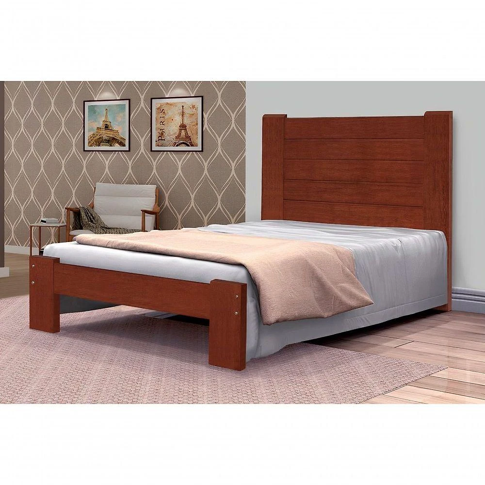 Cama Solteirão Dubai Angelim Pedra/Tauari Castanho