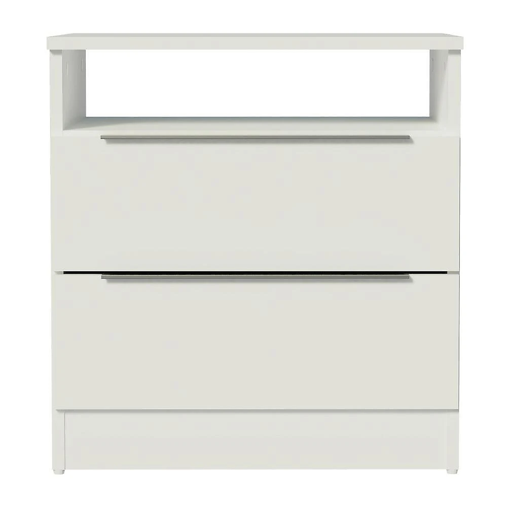 Mesa de cabeceira madesa 3227 com 2 gavetas - branco