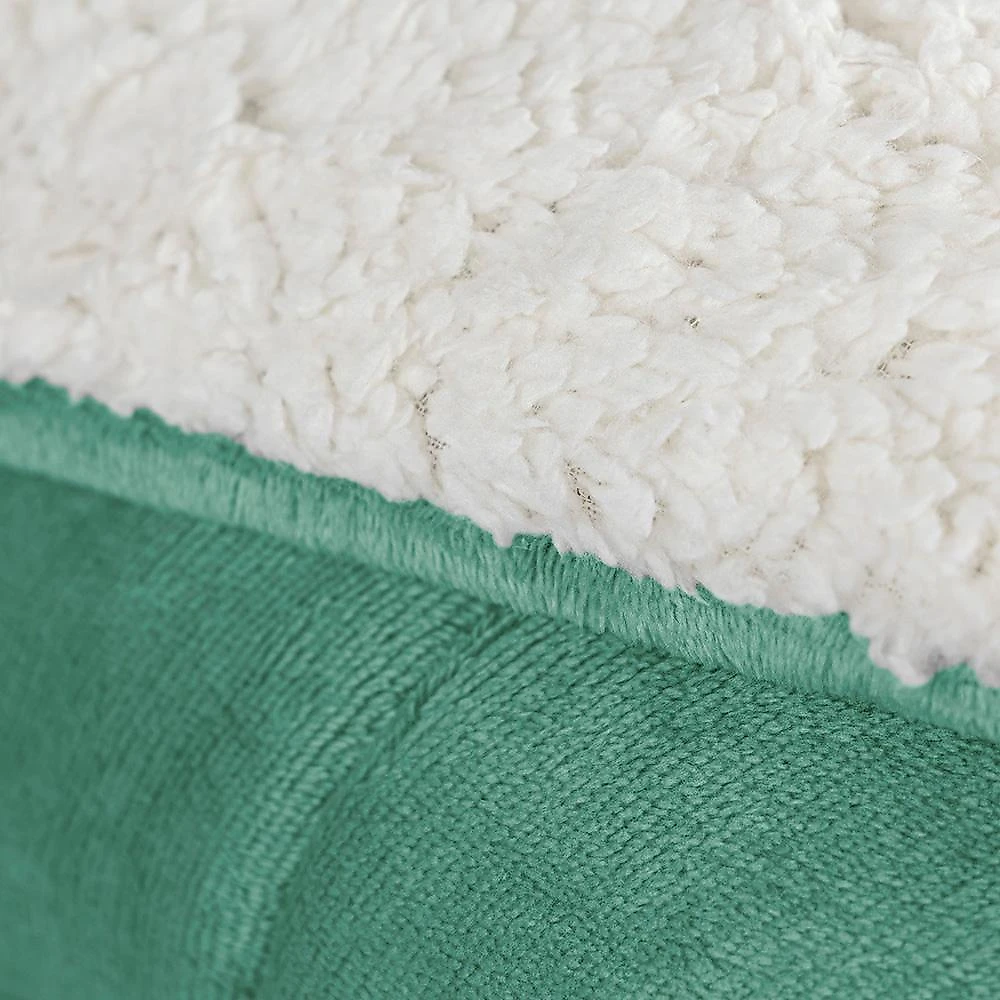 Coberdrom apollo solteiro sherpa manta flannel toque lã de carneiro - verde alecrim