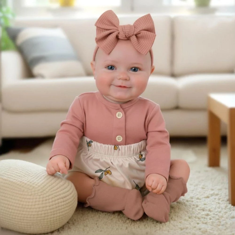 Boneca Reborn Bebê Realista Fofinha com Corpo de Silicone Articulada Branco 50CM