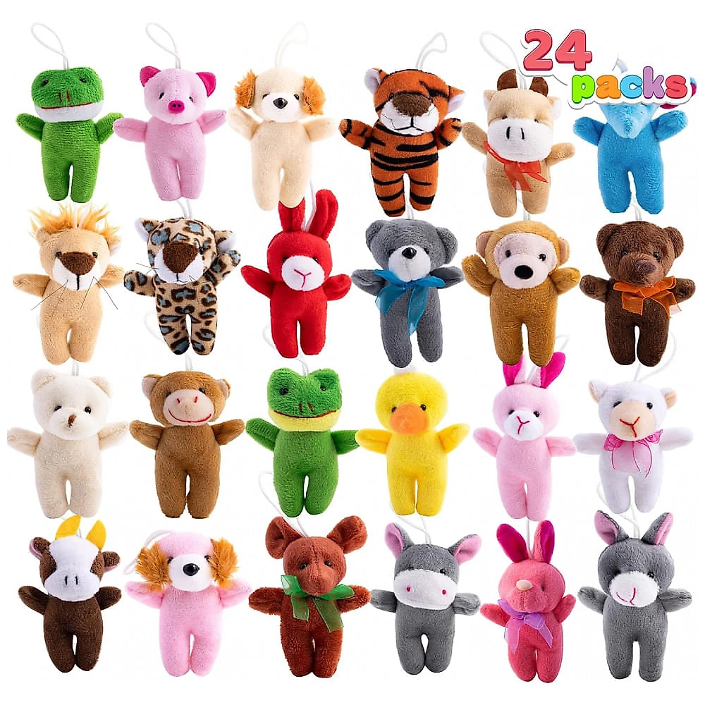 Máquina de Garra JOYIN com 24 Mini Pelúcias Animais, LED Colorido, Som Ajustável, Voltagem 5,5V DC, 35 cm Altura, 1,7 kg, Bivolt