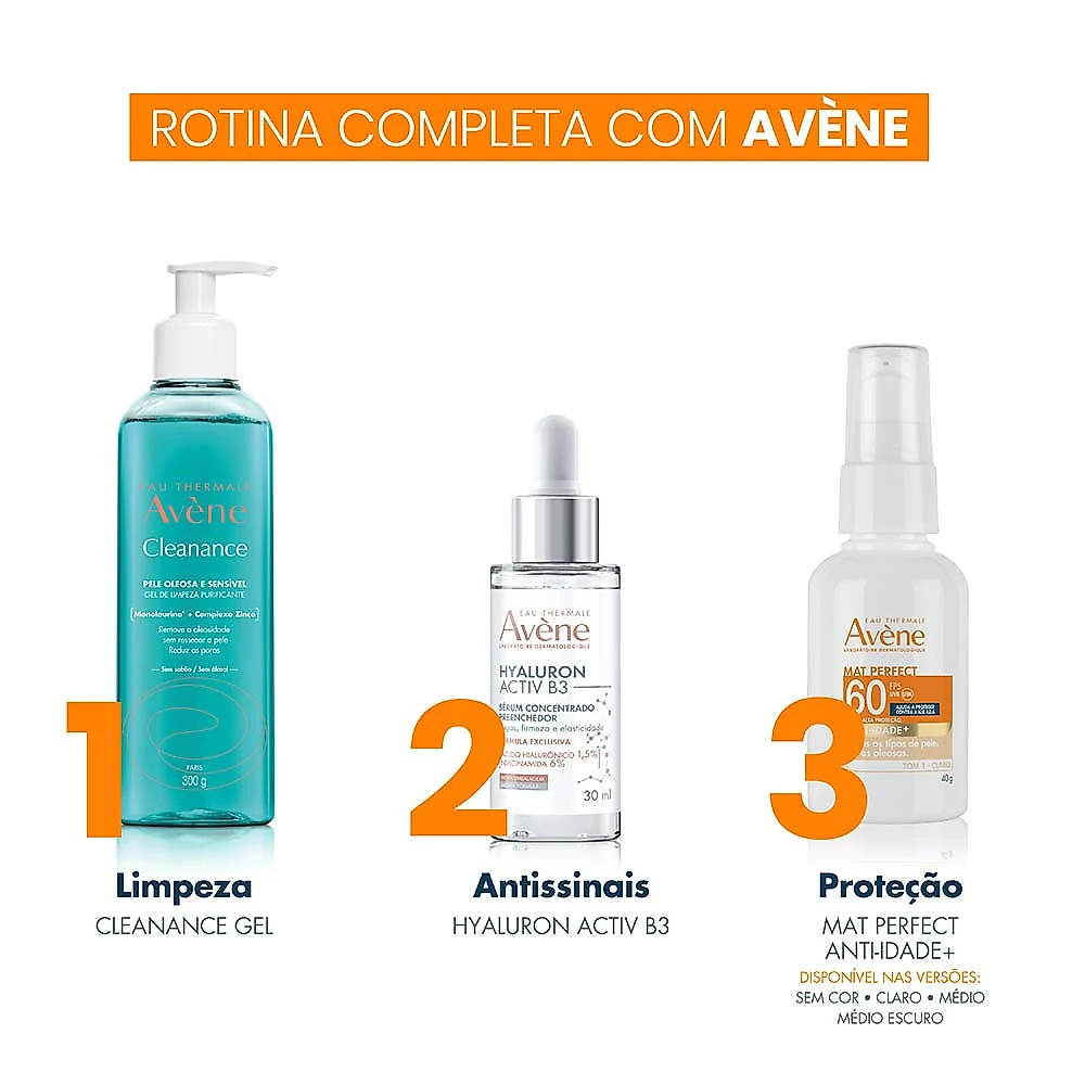 Protetor Solar Facial Avène Mat Perfect Anti-Idade FPS60 Claro