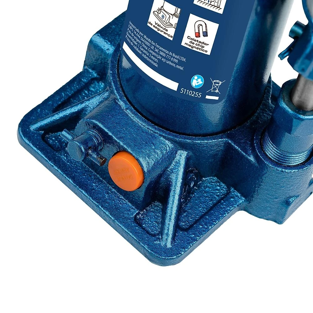 Macaco hidráulico garrafa 4t elevação 194-372mm aço stels 5110255 semi-profissional