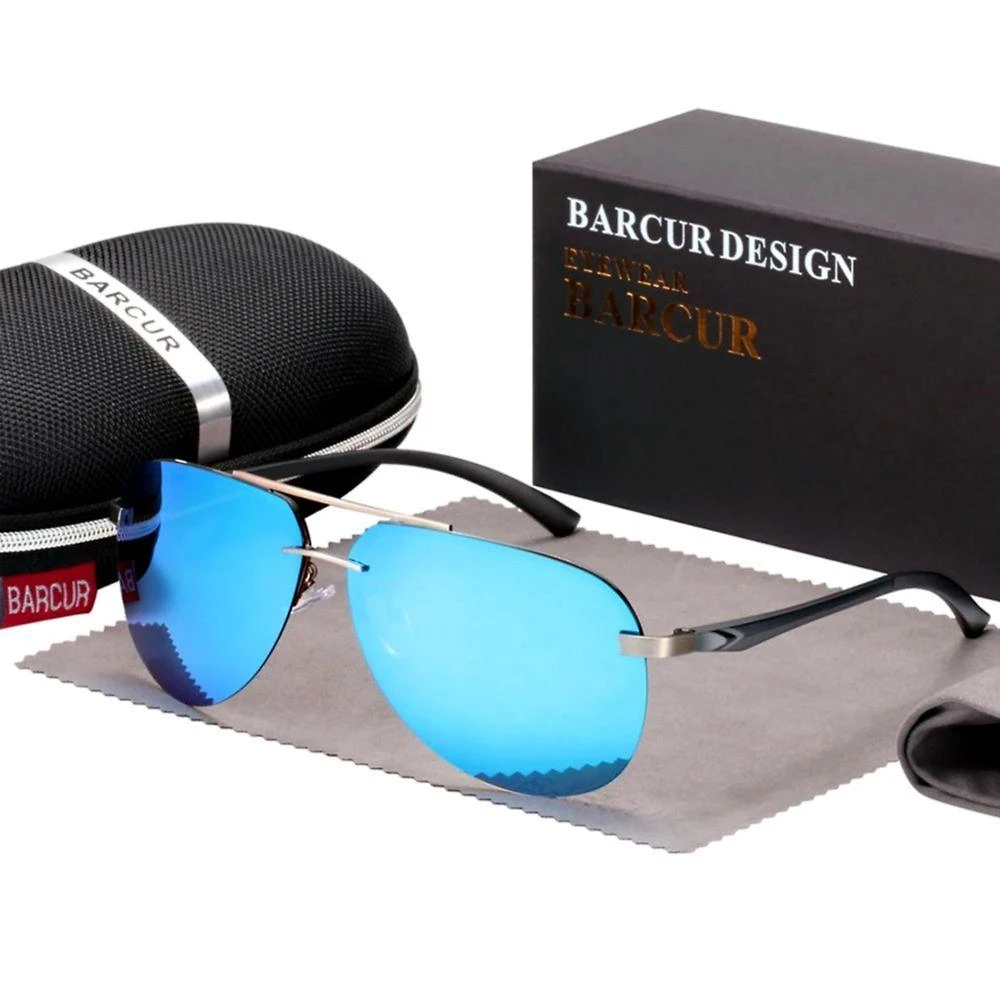 Óculos De Sol Aviador Ultra Leves Polarizados Proteção Uv400 Azul