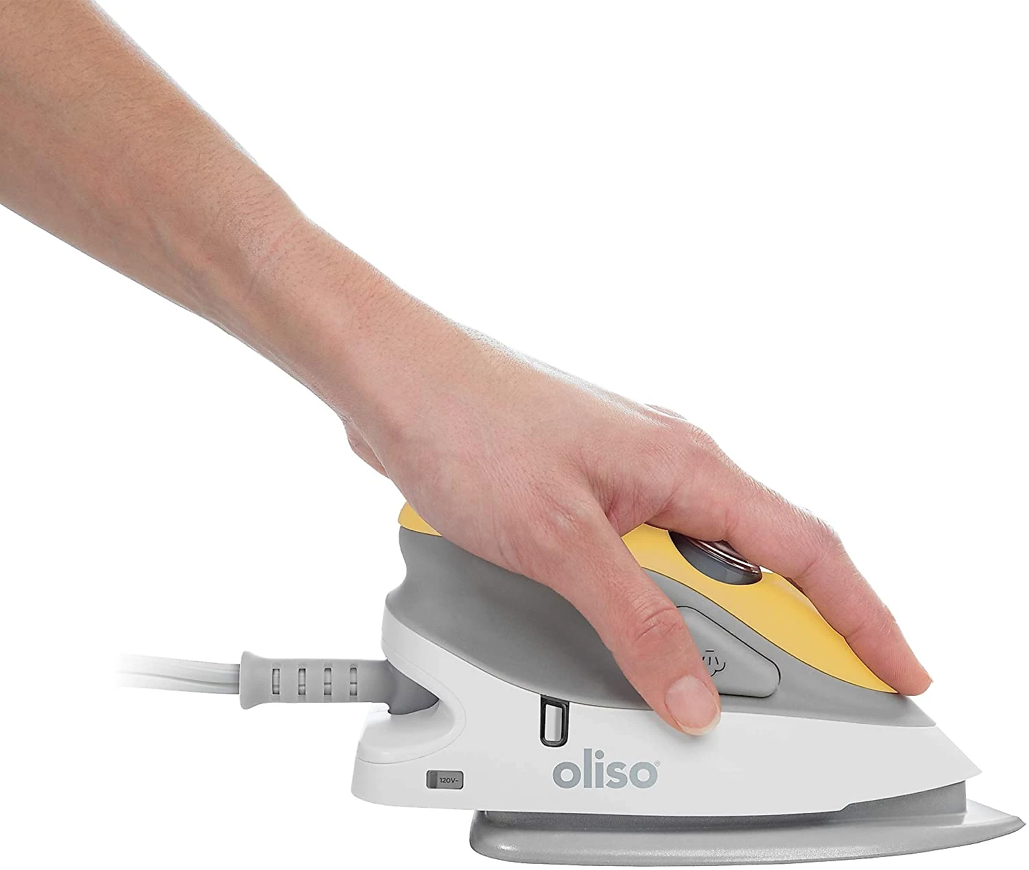 Oliso M2 Mini Ferro de Passar á Vapor Aço Inoxidável 10 00W110W Amarelo