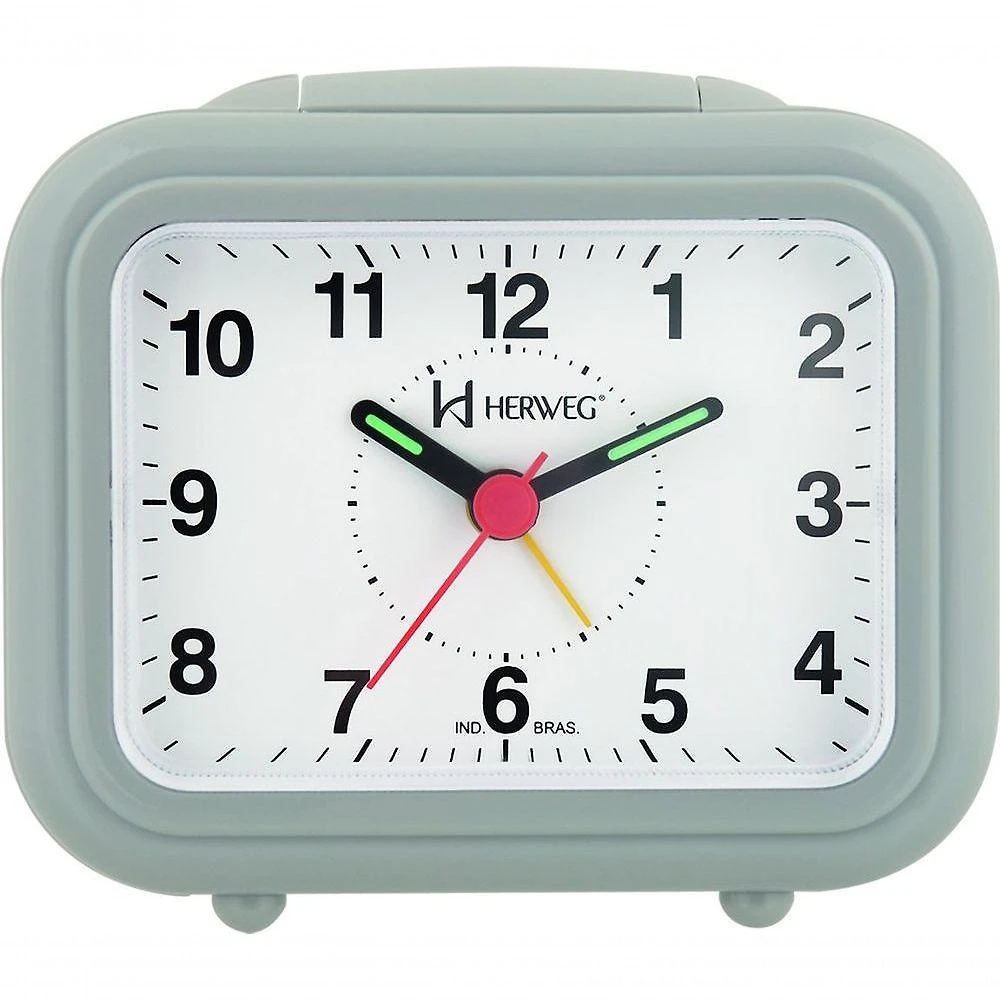 Relógio Despertador Quartz Luz Soneca Snooze Cinza - Cinza