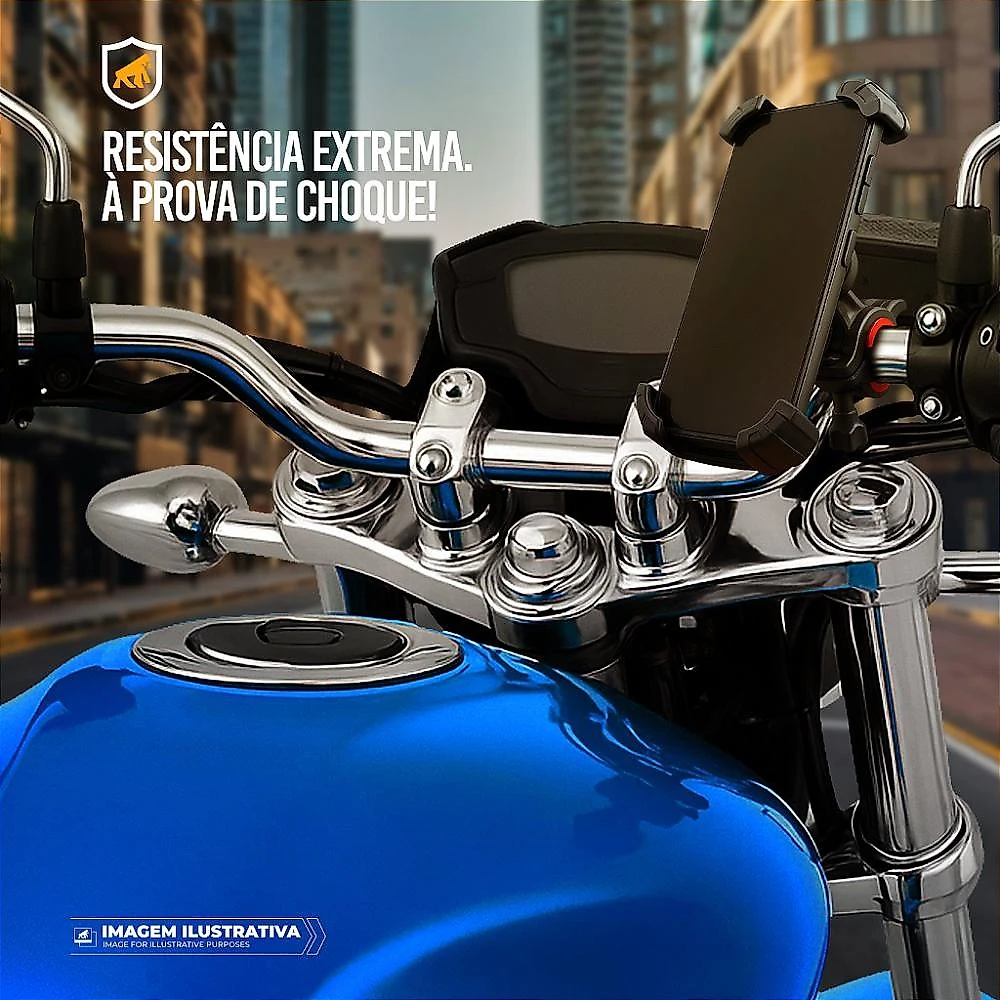 Suporte para Moto, Bicicleta, Bike - Travamento Seguro, Rotação 360°, Amortecimento de Impacto e Fixação para Guidão - Tank Car - Gshield