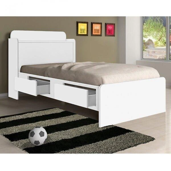 Cama Solteiro com Baú 2 Gavetas Tamires