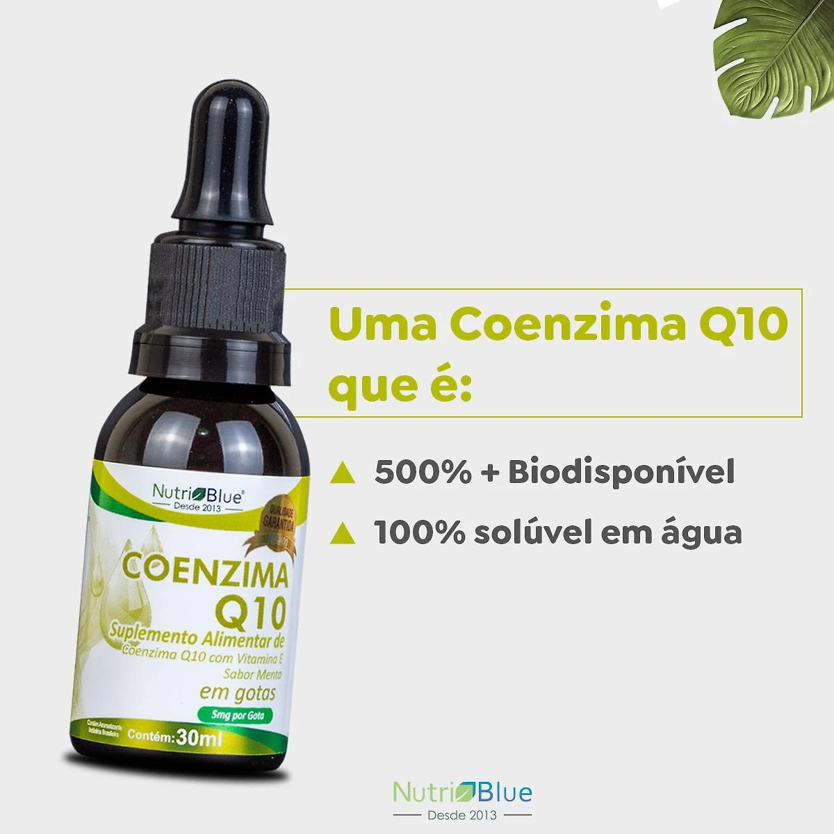 Kit 5 Coenzima Q10 Em Gotas - Nutriblue - 5Mg Por Gota