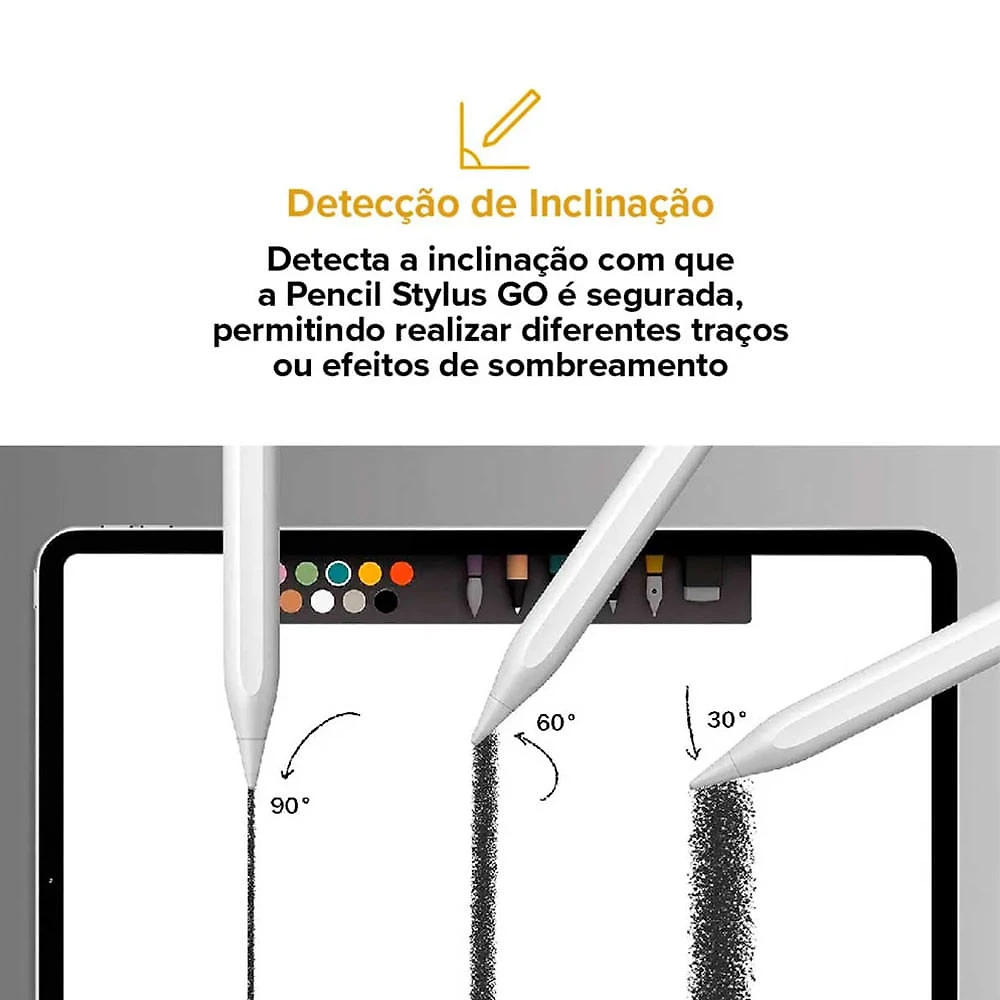Miniatura Caneta Pencil Stylus GO Para IPad E IPad Pro Branca I2GO Branca