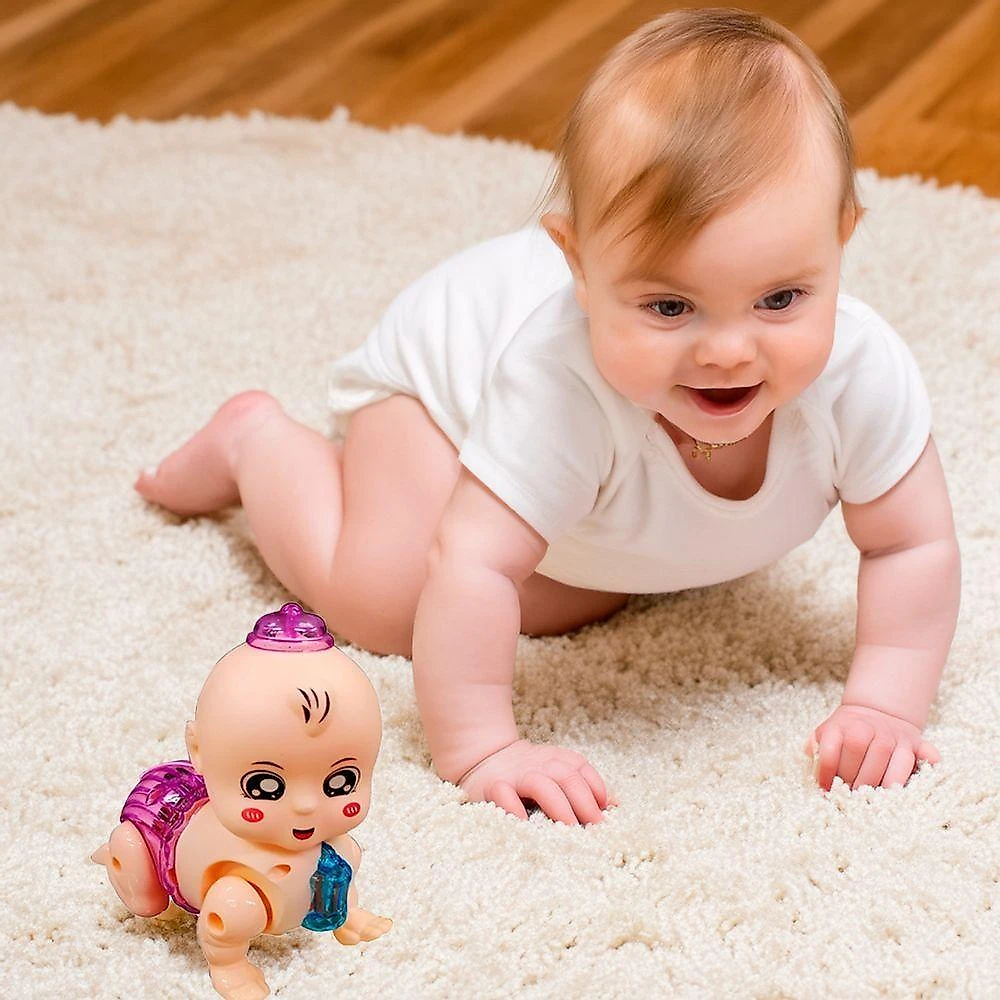 Boneca Bebê Engatinha Interativa Com Luz E Som – Brinquedo Educativo Para Crianças +3 Anos Luz Som Interativa