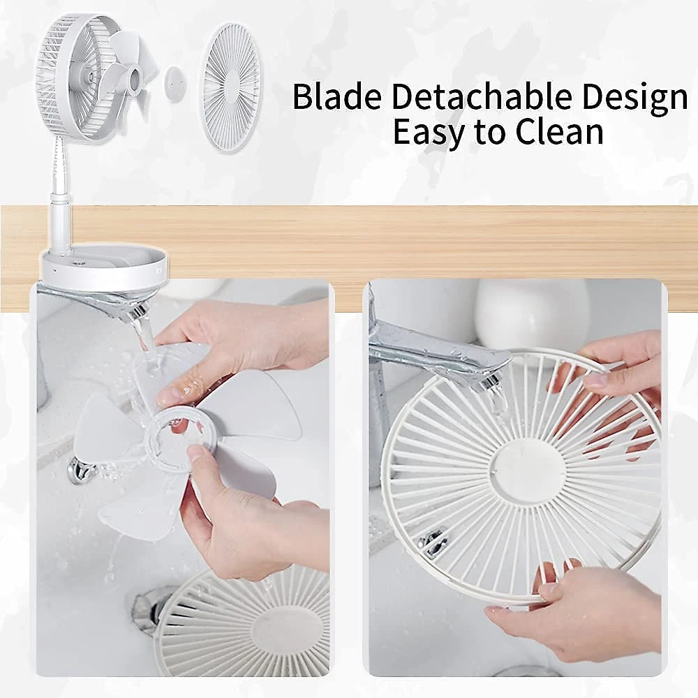 Unitedtime Ventilador de Mesa com 4 Velocidades e Controle Remoto 110V Branca