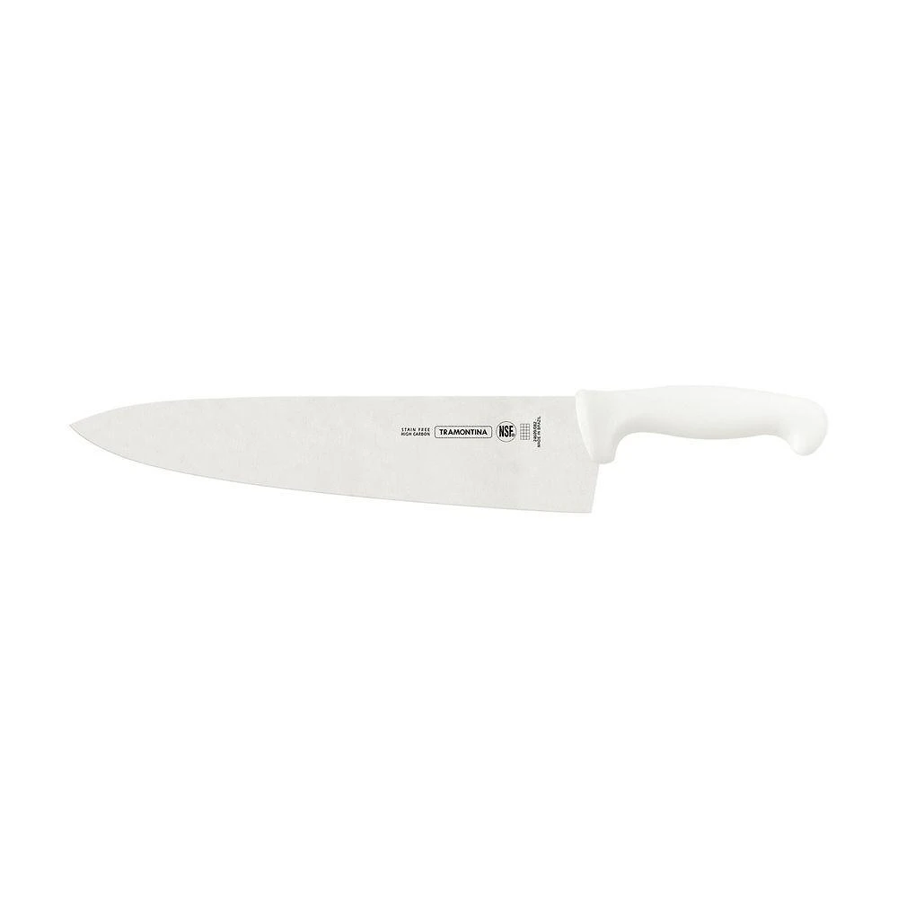 Faca para Carne Profissional Master Aço Inox Cabo Polipropileno Antimicrobiano Branco Tramontina