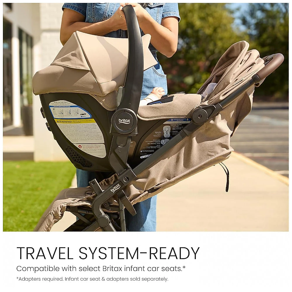 Carrinho Britax Juniper+ Teca Sistema de Viagem Compacto com Cadeirinha Compatível