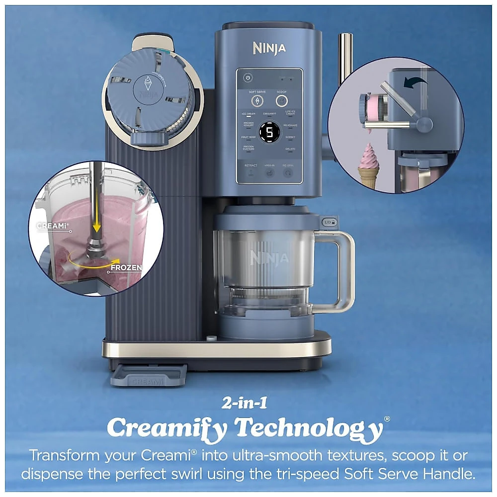 Sorveteira Ninja CREAMi Scoop & Swirl 13 em 1 NC701BL Soft Serve Azul-Marinho Residencial