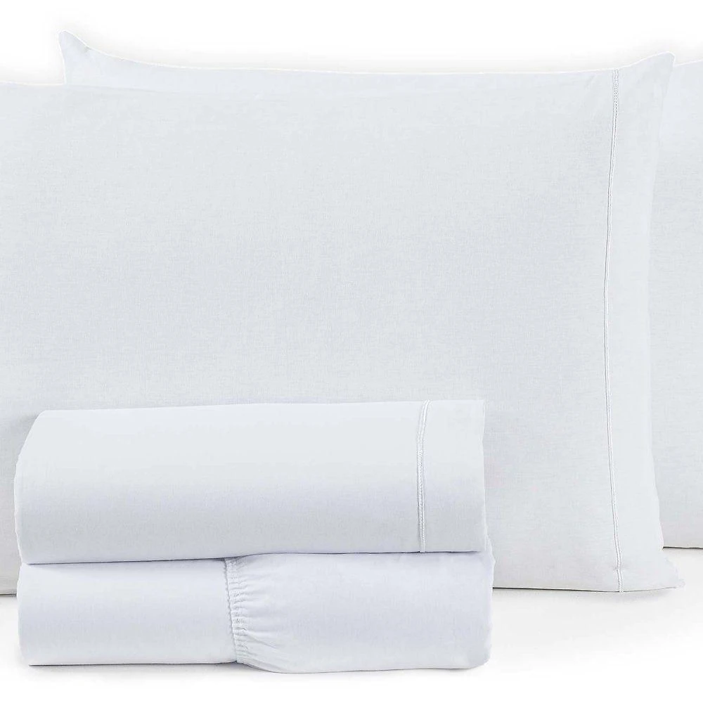 Jogo De Cama Montreal Casal King 4 Peças Percal 150 Fios 100% Algodão - Branco