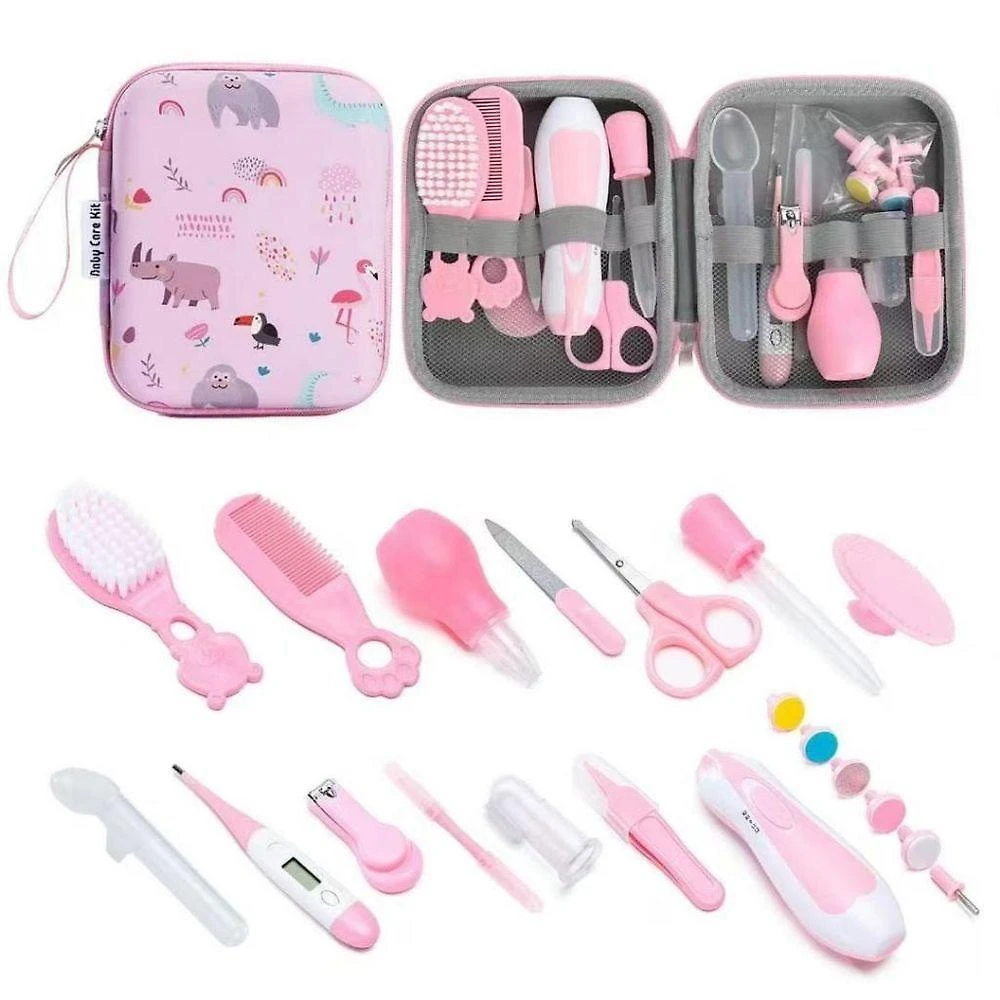 Kit Higiene para Bebê 13 Peças Essencial com Bolsa e Termômetro Azul e Rosa OEM