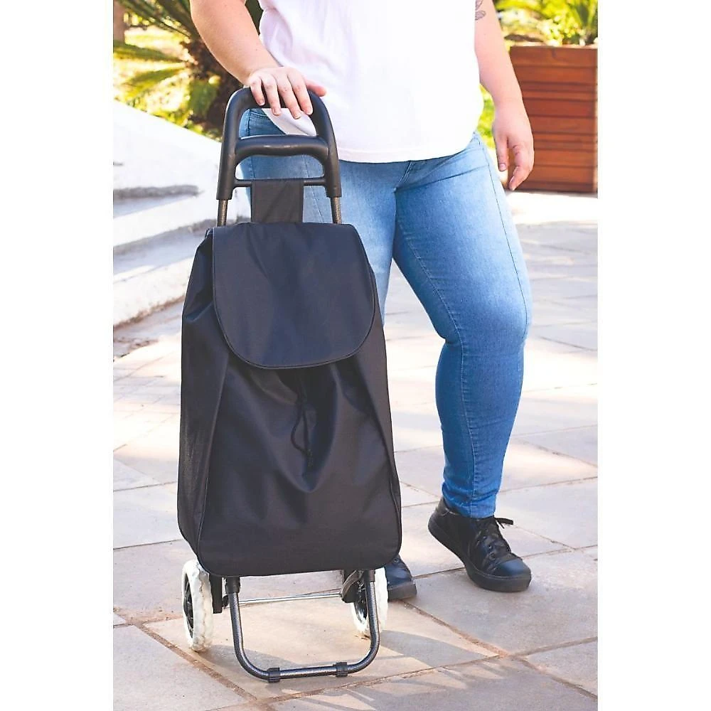Carrinho De Compras Feira Leva Tudo Bag To Go Mor Preto
