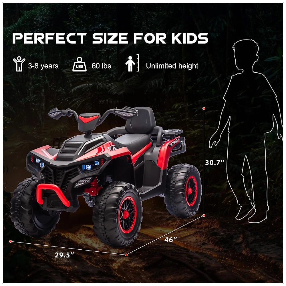 ATV Elétrico JoyRydz 24V Para Crianças 3+ – 2 Lugares, 9,6 Km/h, Luzes LED E Marcha Ré.