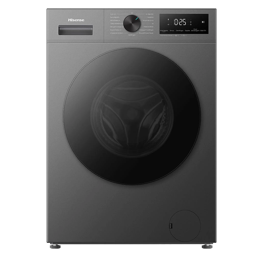 Lava e Seca 11kg Hisense 1i Inverter, Capacidade de Secagem de 7kg, Compacta Fit e Função Steam, Titanium - WD1i1141BT