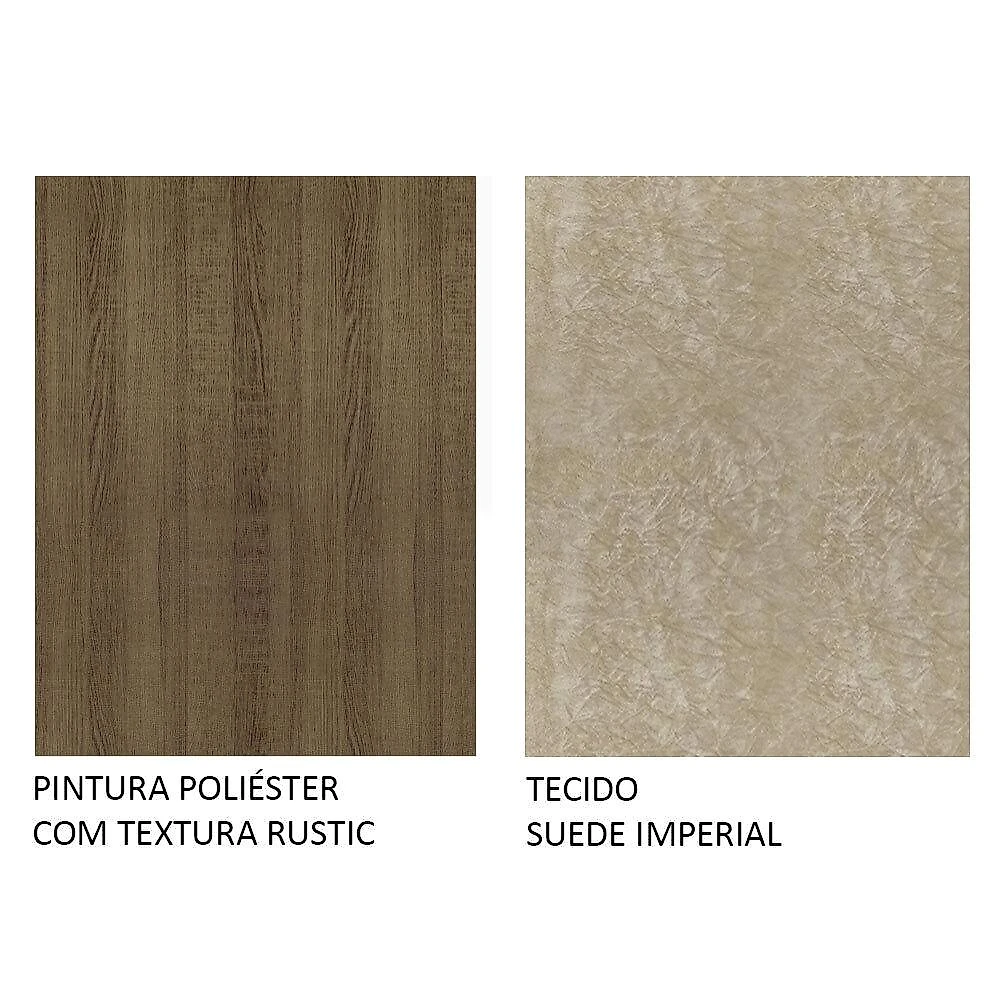 Conjunto Sala de Jantar Mesa Tampo de Vidro 4 Cadeiras Rustic Noemi Madesa Rustic/Imperial