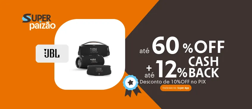 Até 12% de cashback na JBL